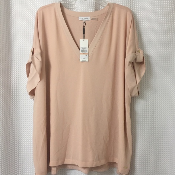 Calvin Klein 2X Peach Top NWT - Picture 3 of 12